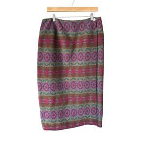 Women's Preston & York Southwest Aztec Wool Blanket Skirt Size 16